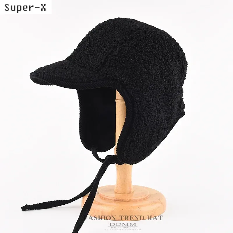 

Симпатичные шапки авиатора из овечьей шерсти для женщин, Зимние ушанки, русская охотничья шапка, Женская лыжная шапка, плюшевые шапки