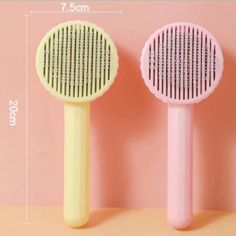 Cat Brush Pet Comb Self Cleaning Slicker Brush Remove Hair Grooming Brush Pet Dematting Comb Beauty Slicker Dog Comb