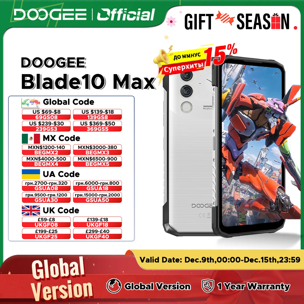 Weltpremiere DOOGEE Blade10 Max Robustes Telefon 6,56\