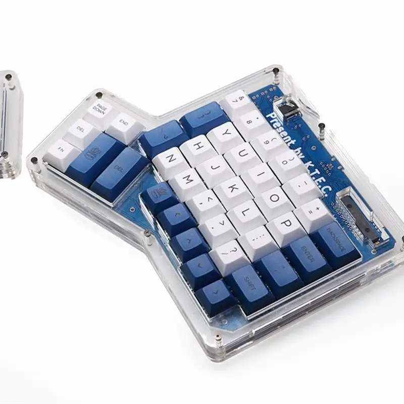 Dsa ergodox ergo pbt dye subbed keycaps for custom mechanical keyboards Infinity ErgoDox Ergonomic Keyboard keycaps white blue