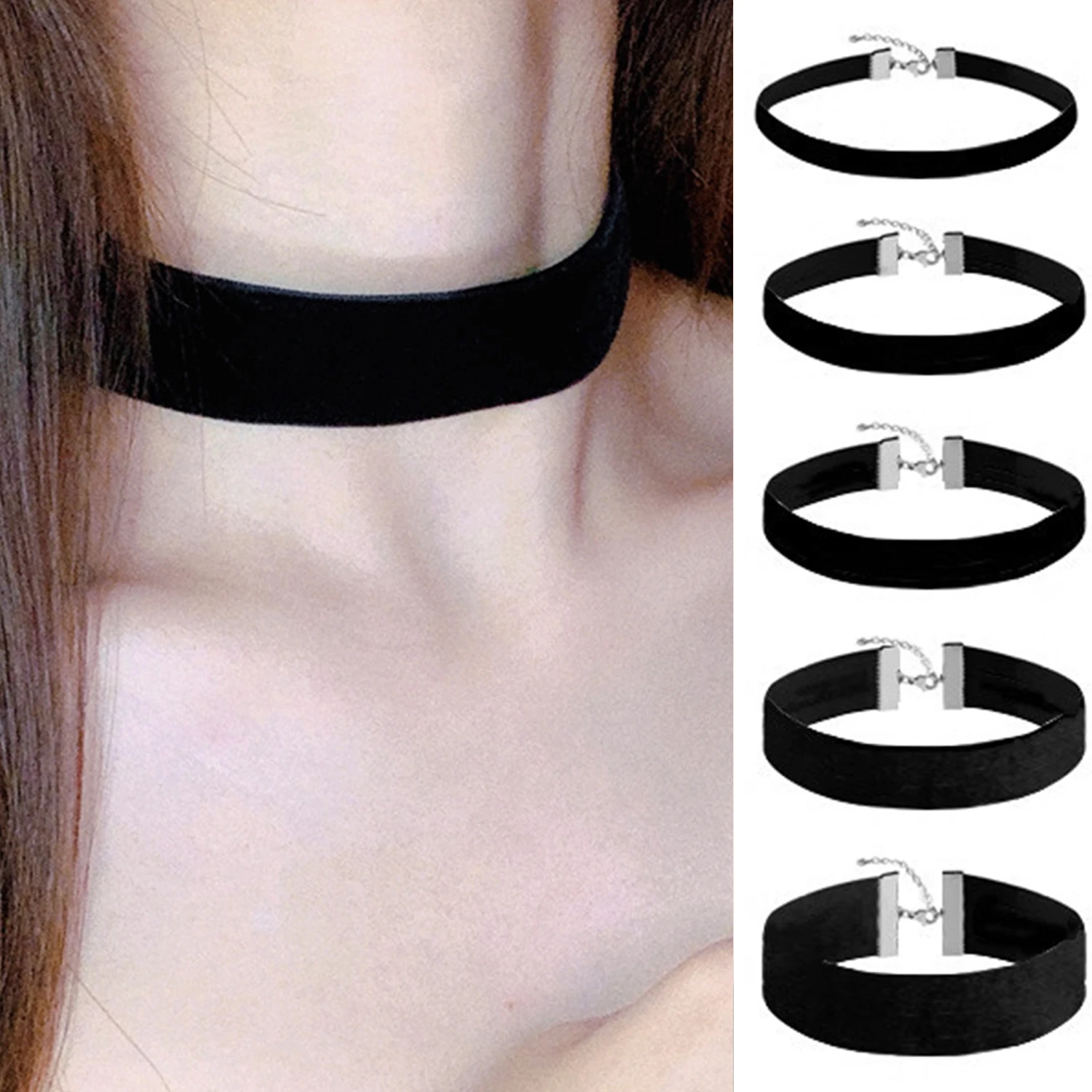 Velvet Choker Necklace Gothic Vintage Neck Chain Necklace Girl Women Black Choker Fashion Jewelry On The Neck Collar Accessories