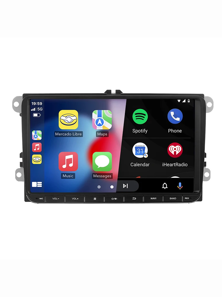 Lecteur de voiture sans fil Carplay pour VW, navigation GPS, Bluetooth, WiFi, radio FM, système Android 13, 9 pouces