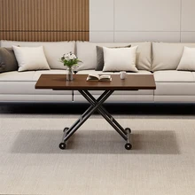 

Multifunctional Movable Folding Dining Table Metal Table Legs Small Coffee Tables Dual Storage Extendable Modern Home Furniture