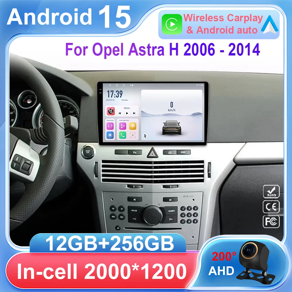 For Opel Astra H 2006 - 2014 Android Car Radio Video Multimedia player Navigation Stereo GPS QLED WIFI 4G BT No 2din 2 din dvd