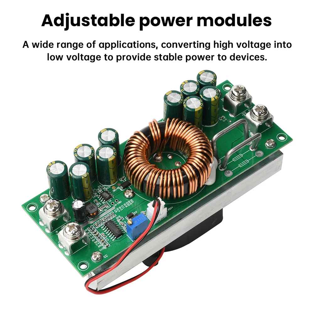 DC 15~90V to 2.5~72V Step Down Module 1200W/1500W Synchronous Rectification High-Power Step-Down Power Supply Adjustable Voltage