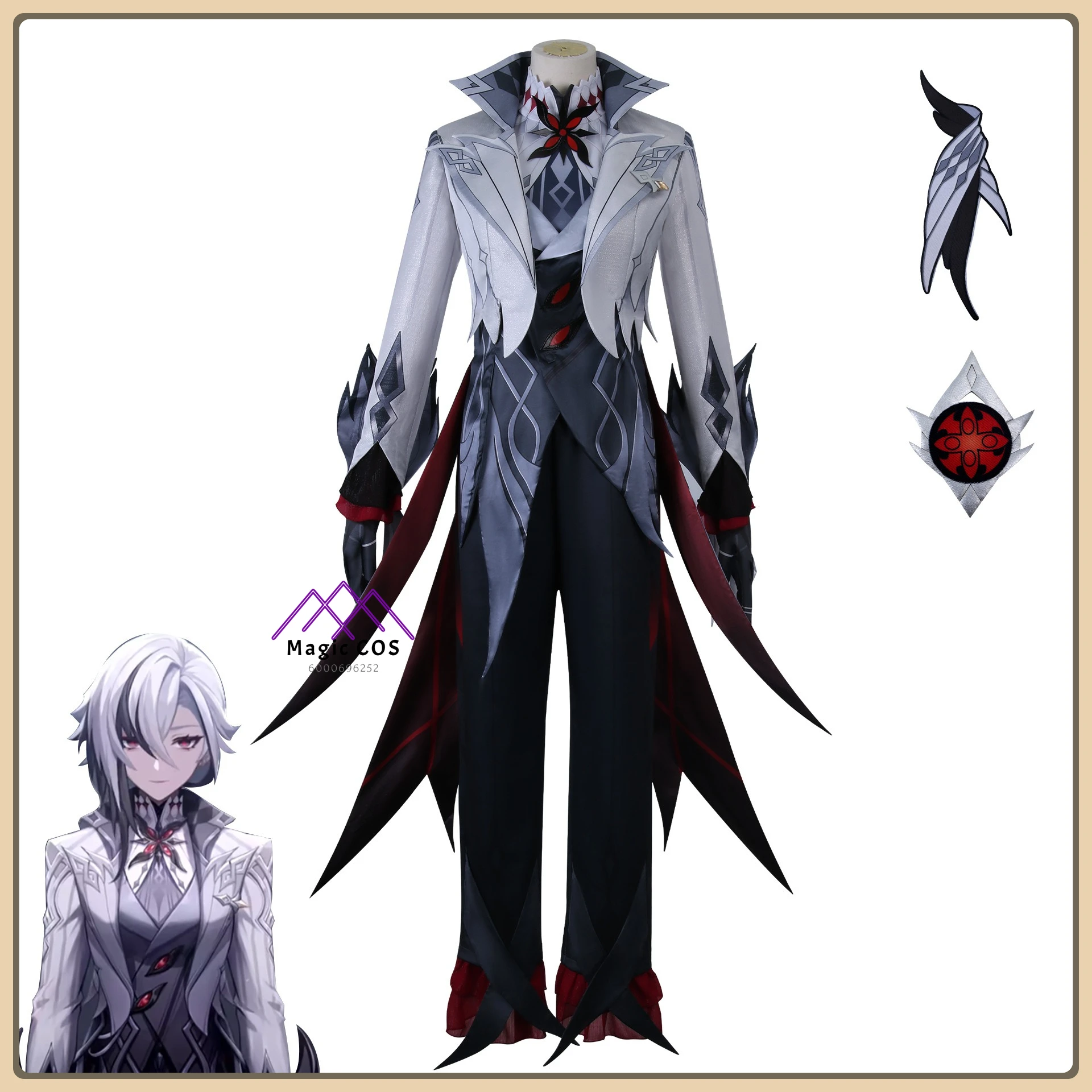 

Genshin Impact Arlecchino Cosplay Costume Dark Tone Accent Outfit High Quality Full Set Anime Outfit for Women Role Playing