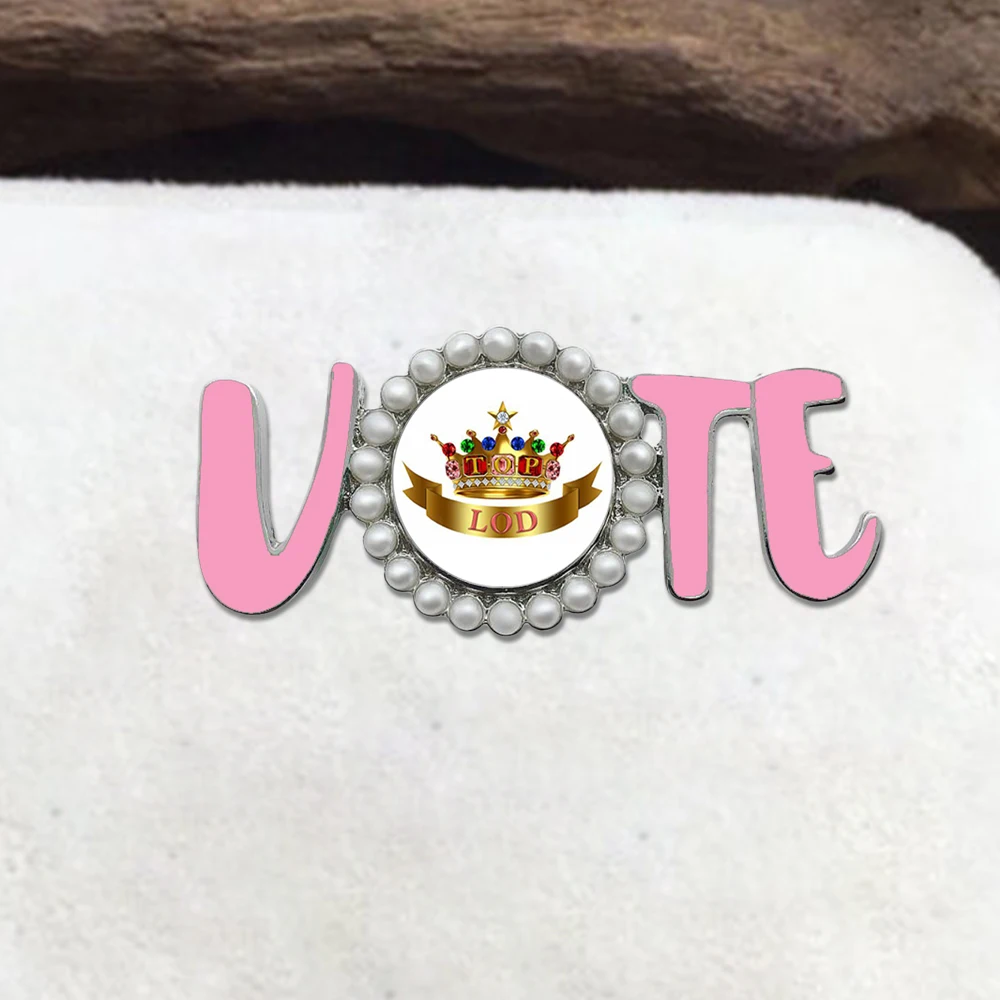 Social Women Group Voting Letters TOP LADIES OF DISTINCTION TLOD Vote Pin Brooch Jewelry