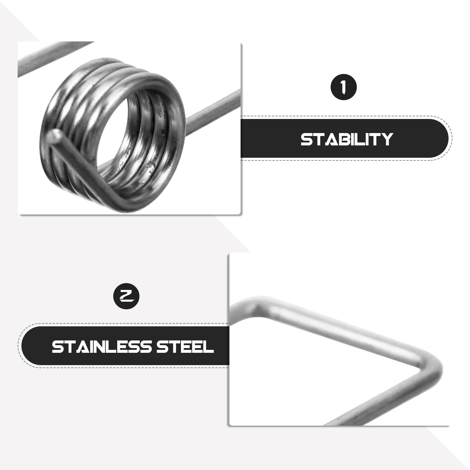 6pcs Torsional Spring Accessories Stainless Steel Trash Can Lid Parts Replacement Kitchen Bin Springs For Repair Storage Bucket