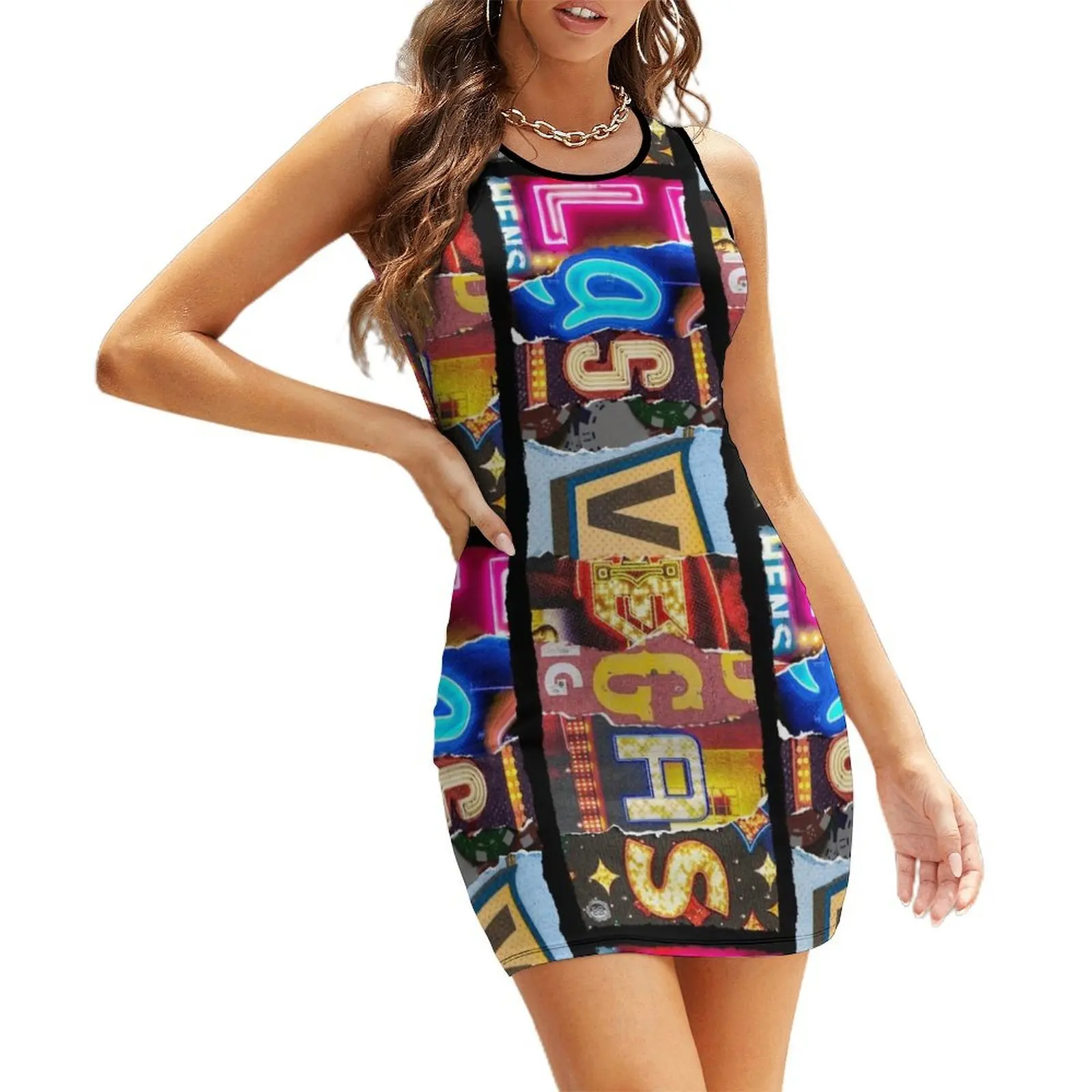 

Las Vegas Signs Sleeveless Sundress Bride dresses summer clothes dress women summer 2025 clothing women summer 2025