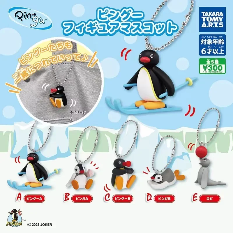 Authentic Action Figure Q-version Penguin Skiing Little Sea Lion Pendant Model