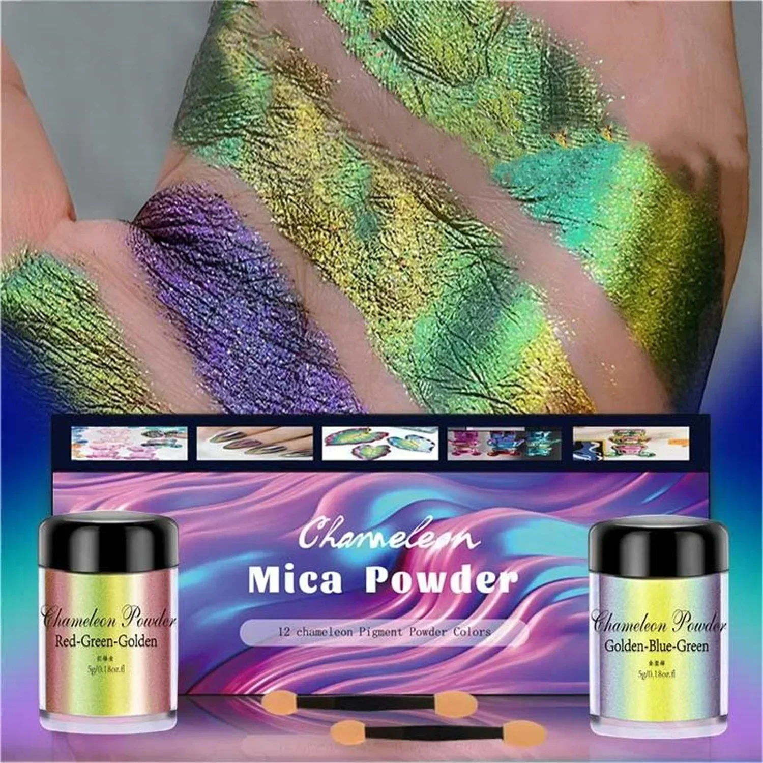 

Зеркальные хамелеоны, наборы пигментов из смолы, блестящая волшебная обесцвеченная перламутровая пудра, сделай сам, смоляный краситель, аксессуары для изготовления ювелирных изделий