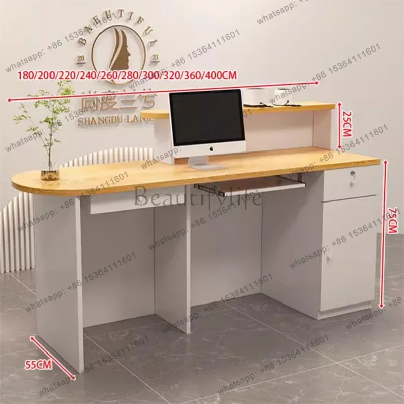 FG Storage Custom Reception Desk Small Professional Design Rustic Reception Counter Retro Center Resepsiyon Masası Furniture Off