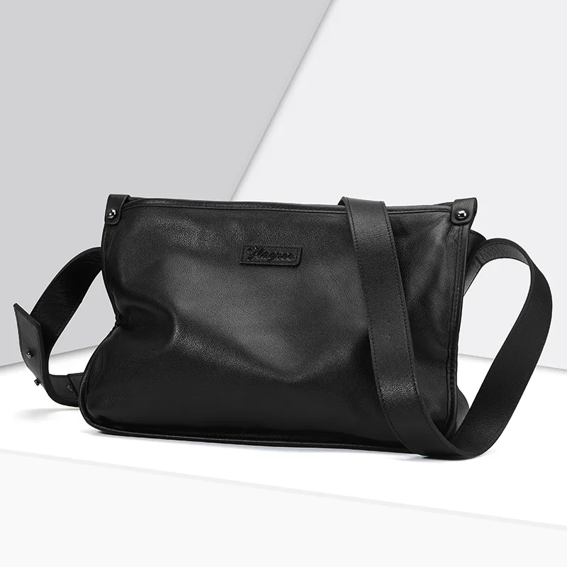 Business casual shoulder bag, genuine leather, top-grain cowhide, new men's style, large capacity, stylish and sophisticated pil