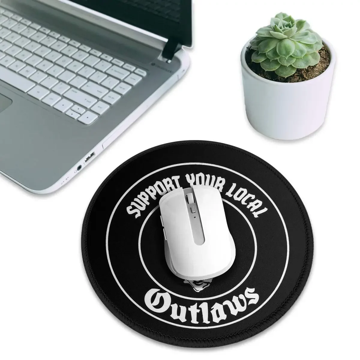 Outlaws Mc Support Round Mouse Pad Computer Keyboard Mouse Mat Gaming PC Desk Mat Office Table Mats