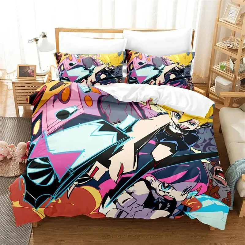 3D Printed Anime Panty Stocking Garterbelt Bedding Set AnimeDouble Twin Full Queen King Adult Kids Bedclothes Quilt Cover