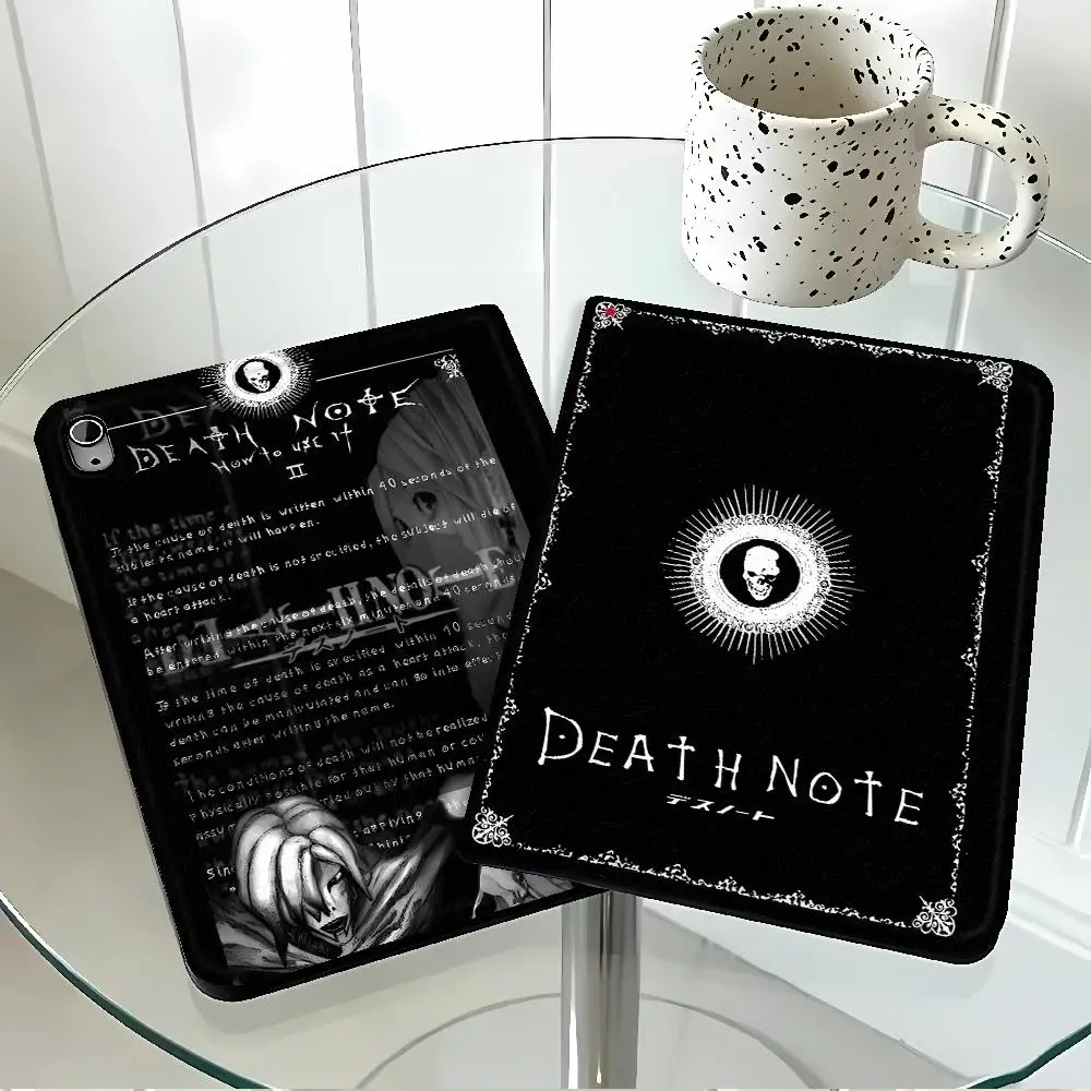 With Pencil Holder Case for Apple iPad Air 11 13 M4 M3 M2 A16 2026 Pro11 13 10th 7/8/9th Air 4/5/6th DEATH NOTE Dark