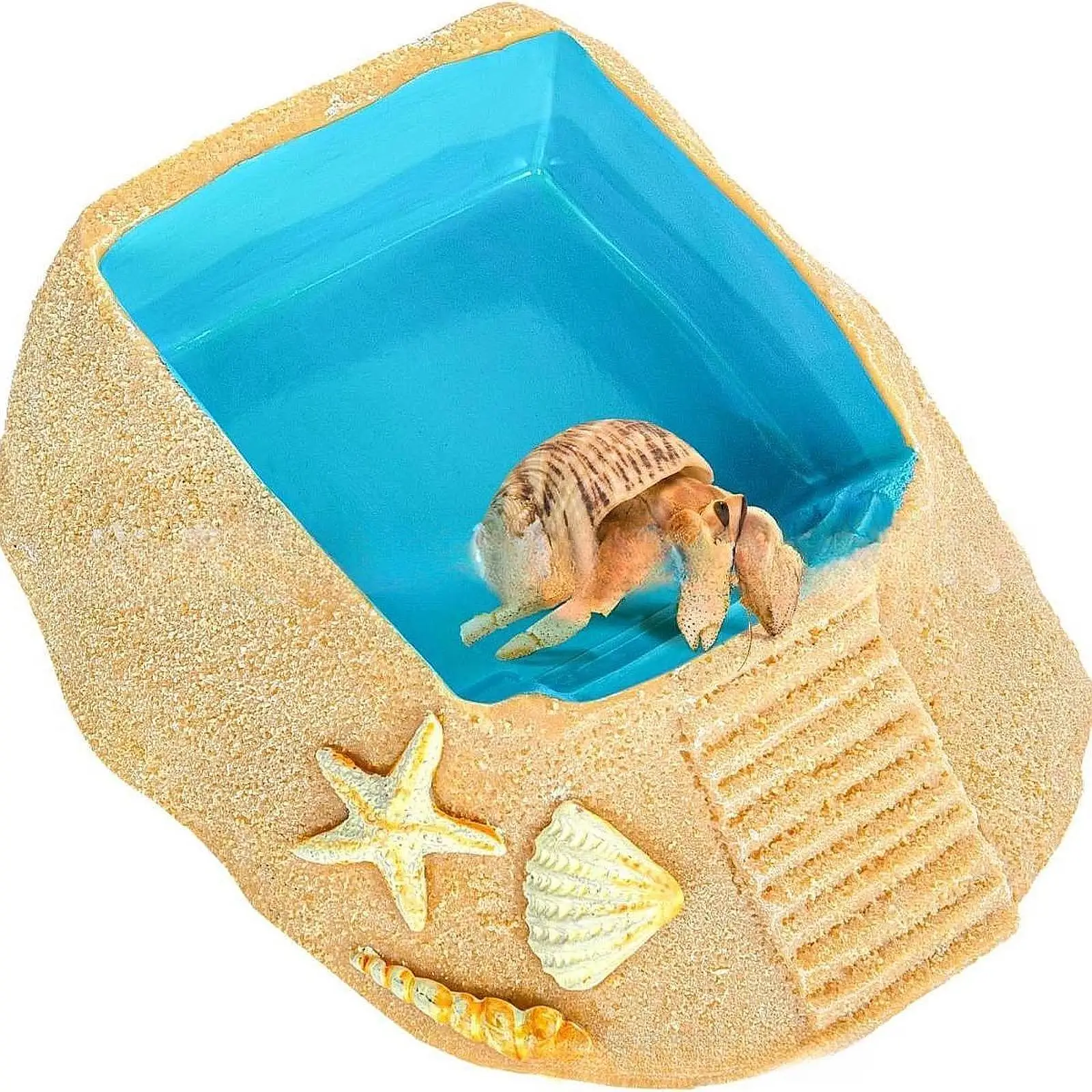 Hermit Crab Water Bowl Resin Reptile Bathing Pool Bathing Pool Habitat Supplies Terrarium Decor Climbing Toy for Turtles Gecko