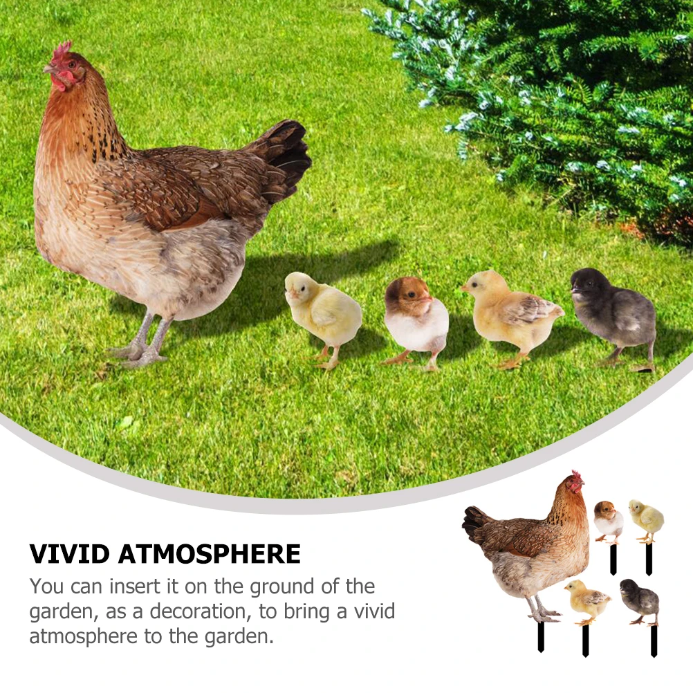 

Simulated Hen Yard Stake Acrylic Garden Chicken Decor Lawn Ornament Outdoor Adornment Durable Material Perfect Housewarming