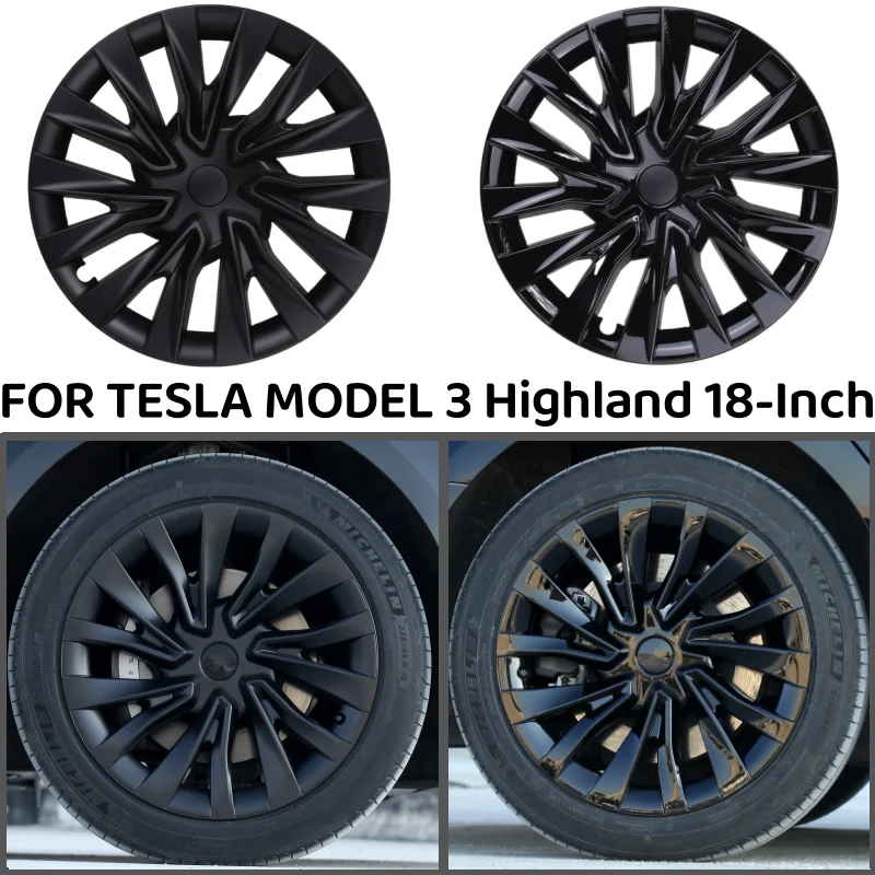 

4PCS 18-Inch HubCap for New Tesla Model 3 Highland 2024 Performance Replacement Wheel Cap Automobile Full Rim Cover Accessories