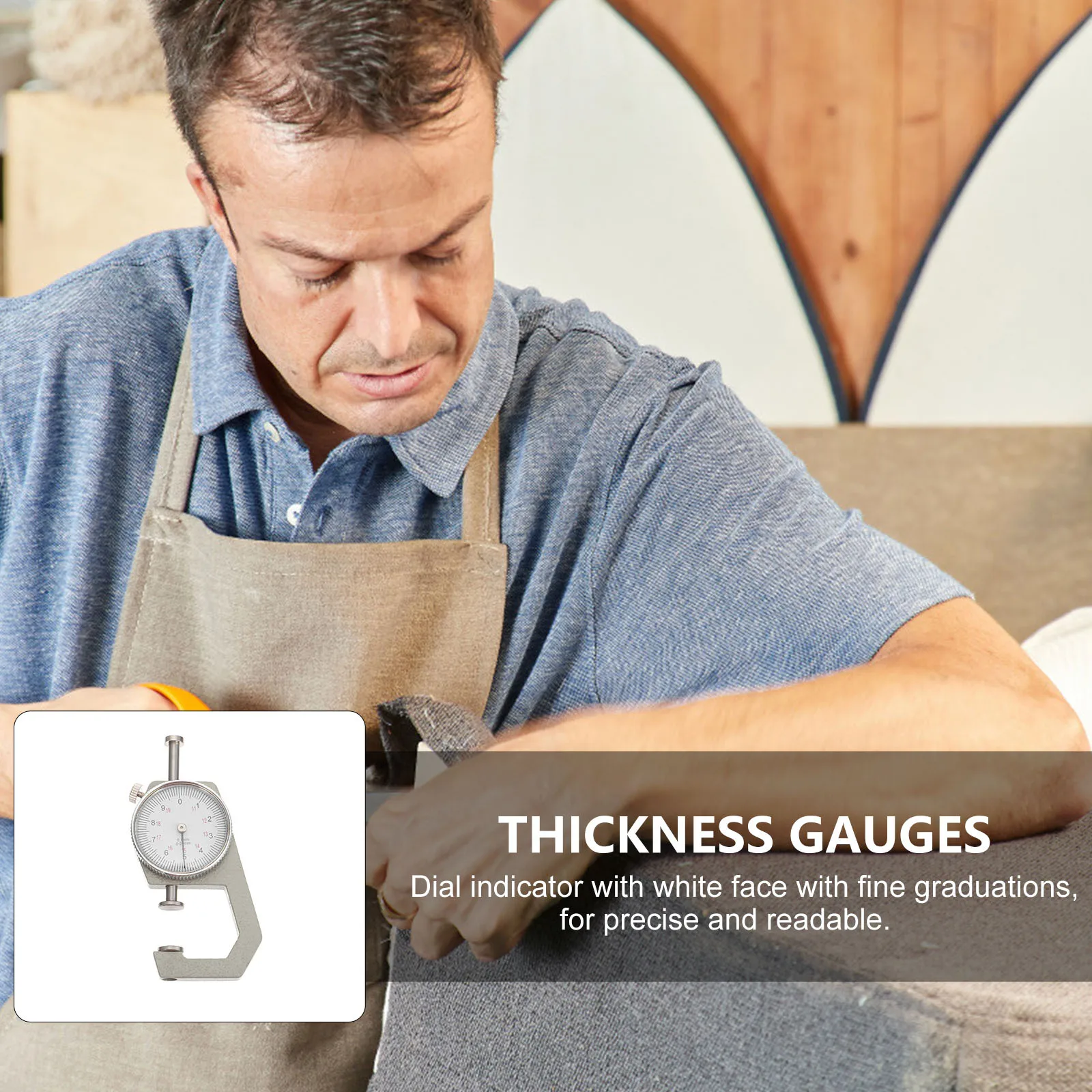 

1pc Thickness Gauge 0-20Mm Precision Measuring Tool For Pearl Beads Paperboard Flat-Head Thickness Instrument