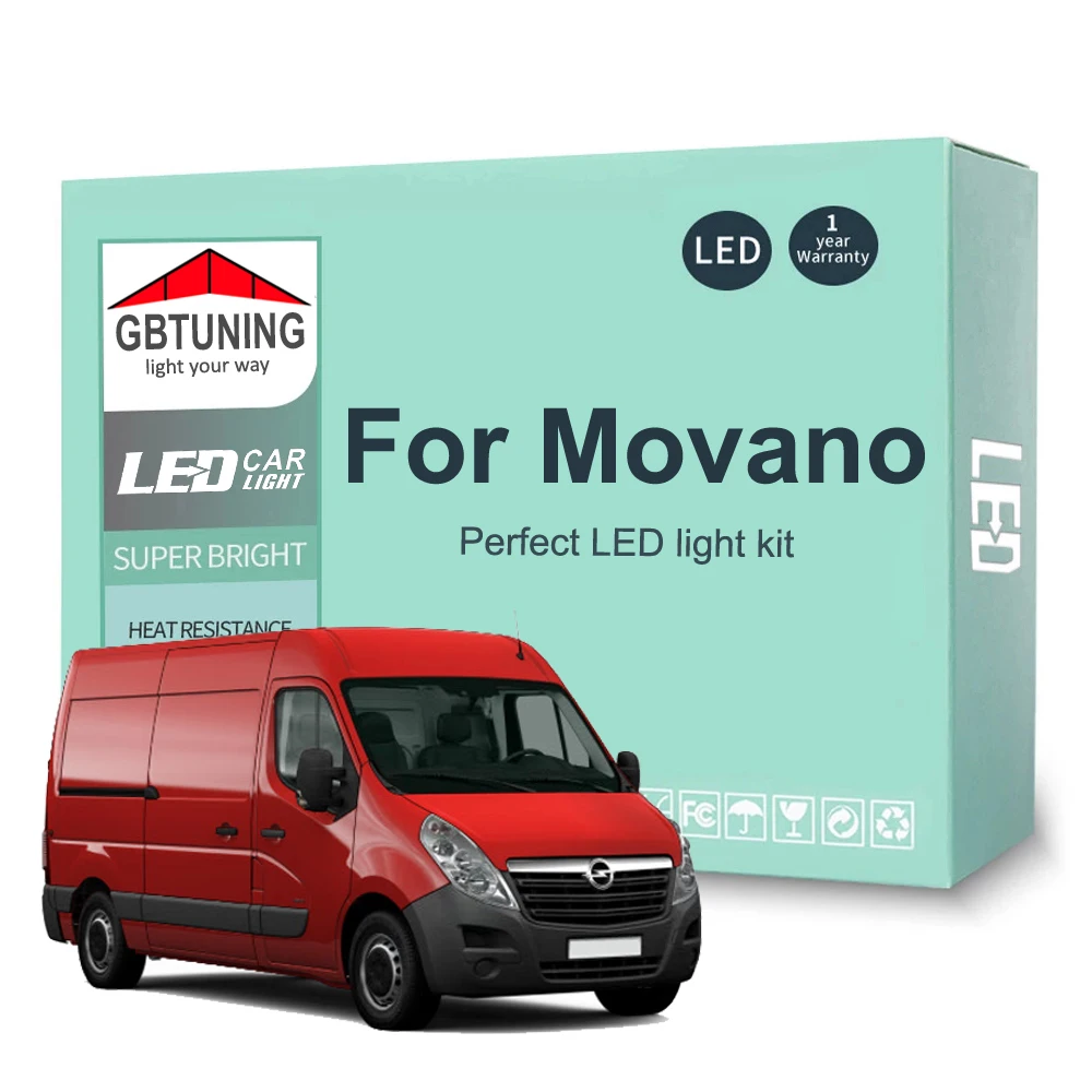 LED Interior Light Bulb Kit For Vauxhall Opel Movano A B 1999-2014 2015 2016 2017 2018 2019 Car Indoor Reading Dome Trunk Canbus
