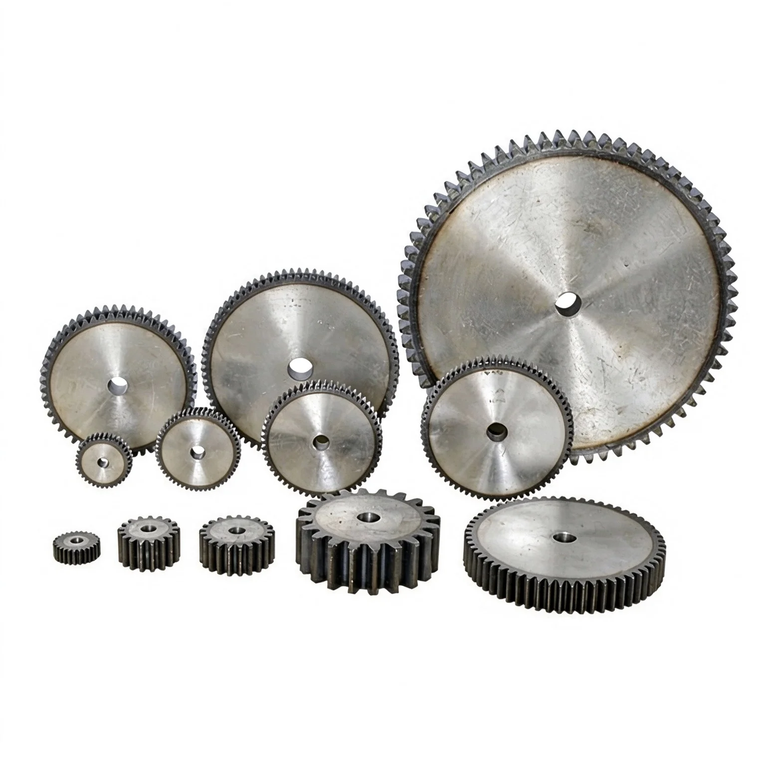 Spur Gear 2M 10/11/12/13/14/15/16/17/18/19/20/21/22/23/24-100T Cylindrical Pinion 45# Steel Quenched Custom Transmission Parts