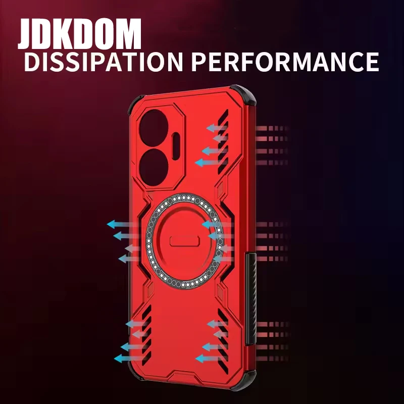 JDKDOM حافظة هاتف مغناطيسية مقاومة للصدمات لتبديد الحرارة لهاتف Xiaomi POCO X6 X7 F6 F7 Pro لهاتف Xiaomi POCO F7 Ultra C75 4G