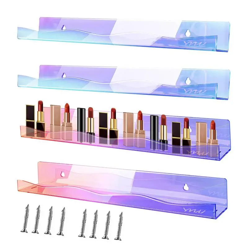 Rainbow Floating Shelves Wall Acrylic Shelves Acrylic Spice Rack And Floating Display For Bathroom Bedroom Kitchen Living Room