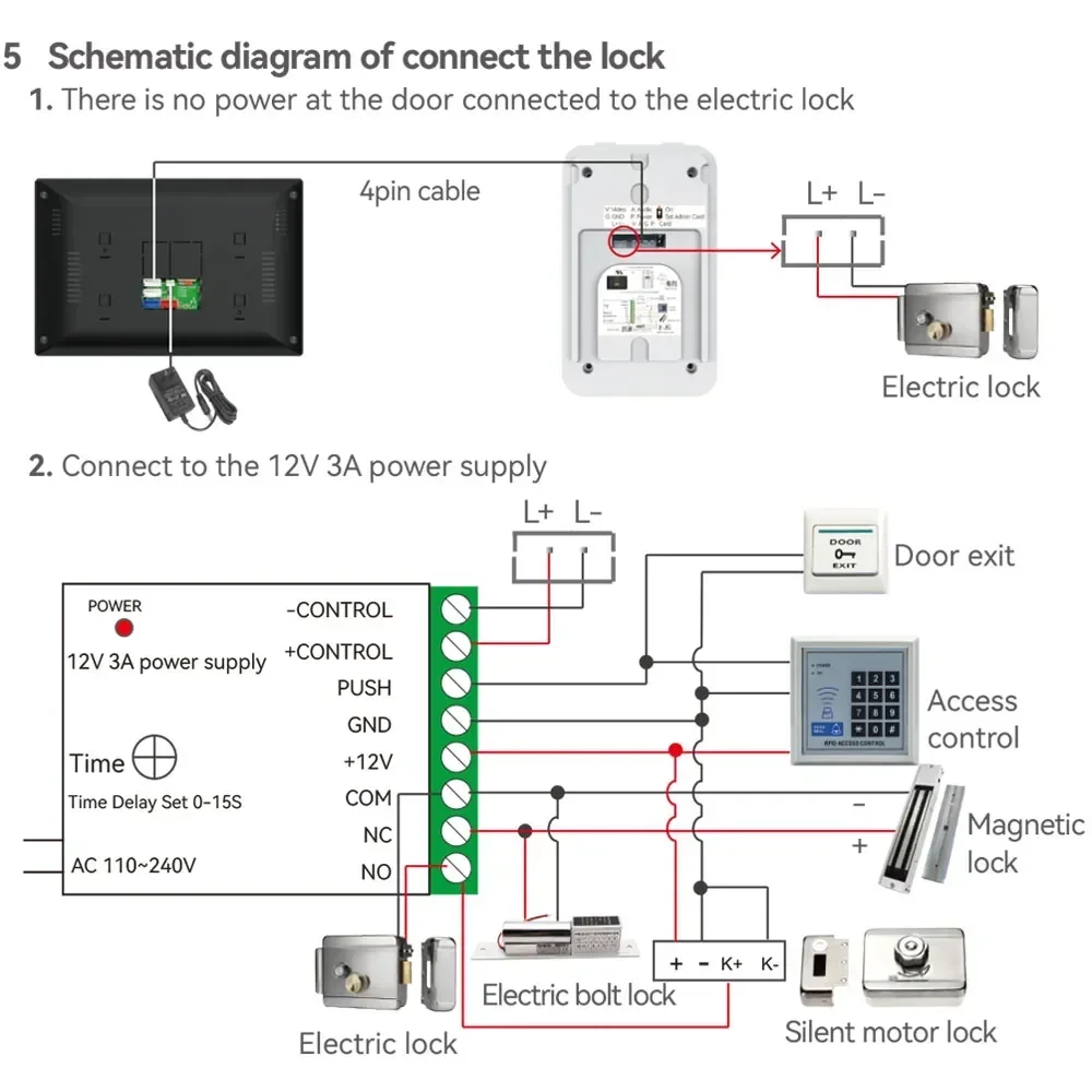 Imagem -06 - Touch Screen Video Intercom Tuya Smart Home App Vídeo Porteiro sem Fio Sistema de Controle de Acesso Rfid Wifi 10 Cores 1080p 7