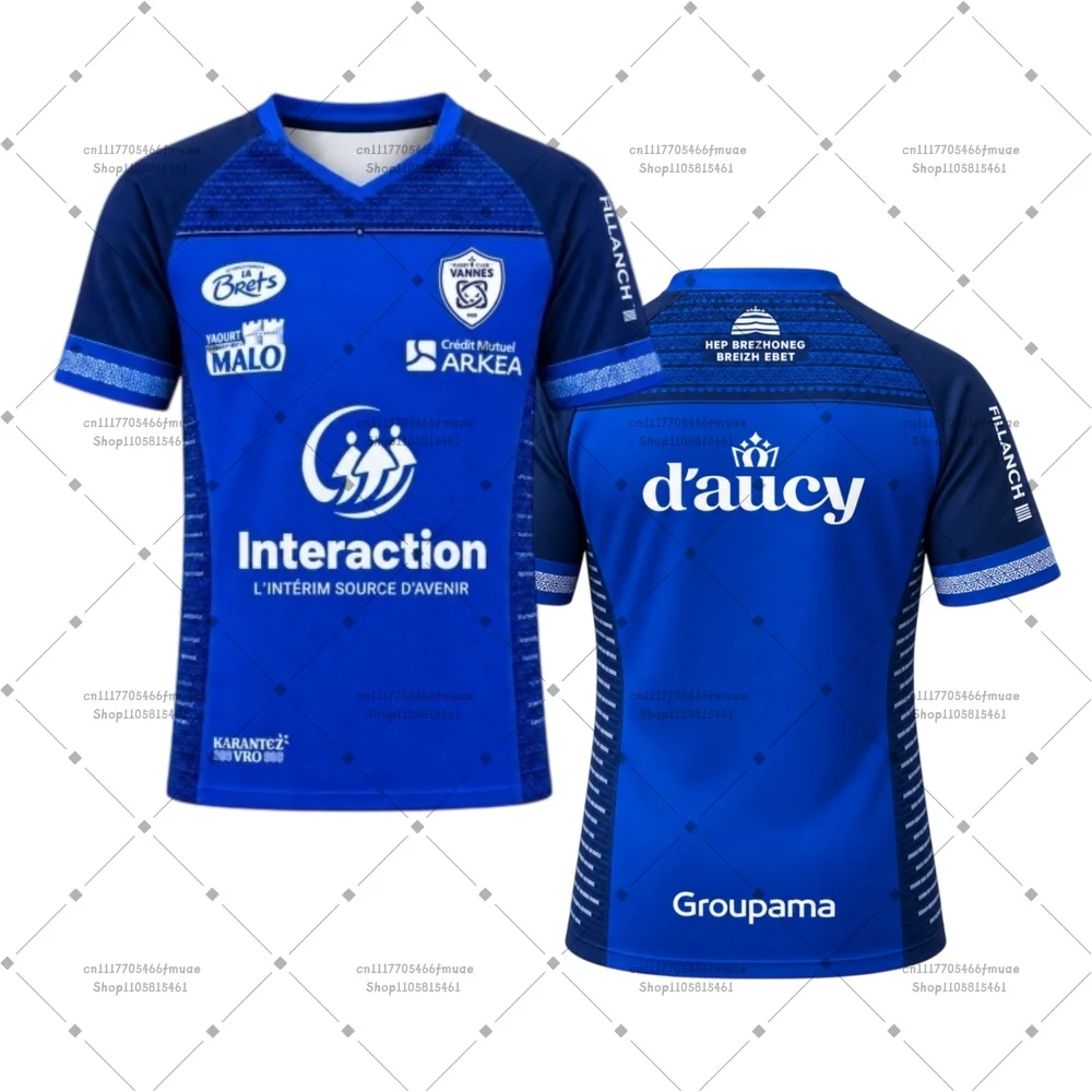 2026/27 New TOP 14 RC Unisex Outdoor Sports Fans Breathable T-Shirt Vannes Men Training Quick-dry Family Match Home Rugby Jersey
