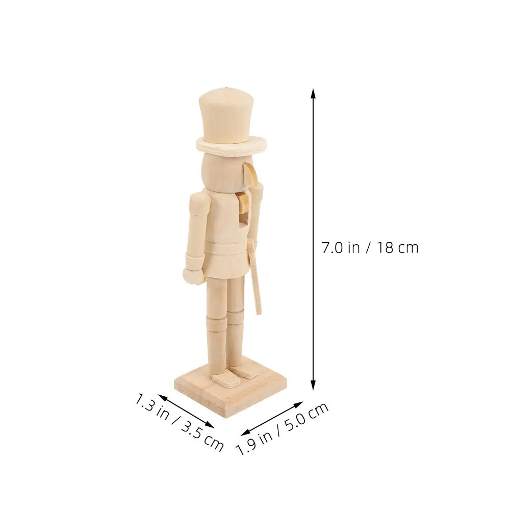 Cascanueces de madera en blanco, soldado artesanal sin terminar, decoración artesanal de Navidad, pintura, adorno, decoración para el hogar y la sala de estar, 2 uds.