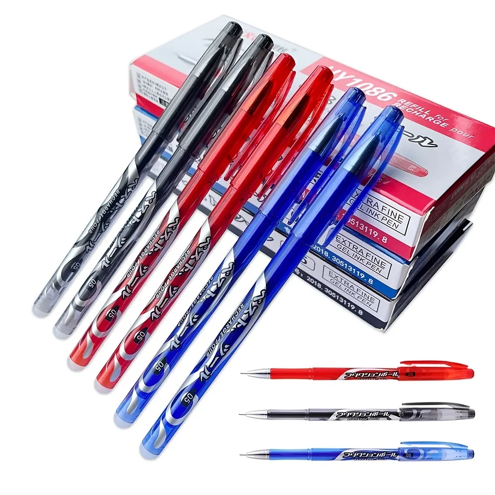 6pcs New Erasable Gel Pens Washable Handle 0.5mm Blue Red Black Ink Magic Pen Refills for Writing Office Stationery