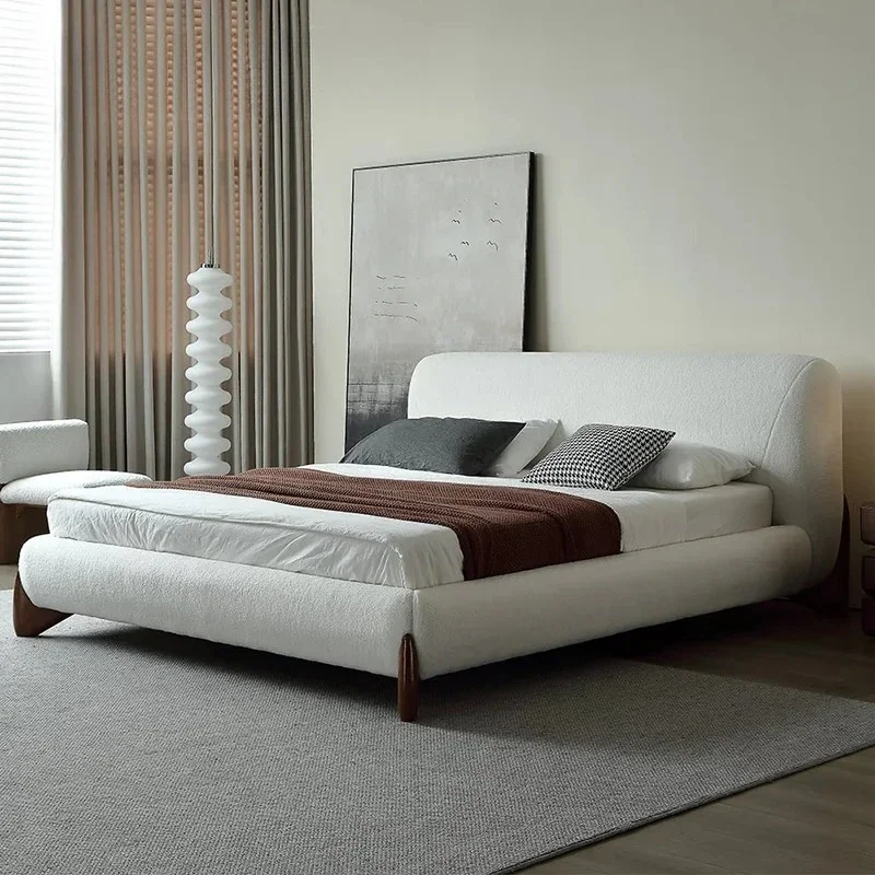 

Customized Fabric Bed with Soft Back Modern Design Tatami Beds King Size Bed Queen Size Bed with Solid Wood Frame