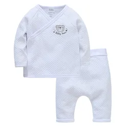 Kavkas Baby Boy Clothes Set 2 Pcs Top+Pants Cotton Full Sleeve 0-6 Months Newborn Baby Girls Clothing White Outwear