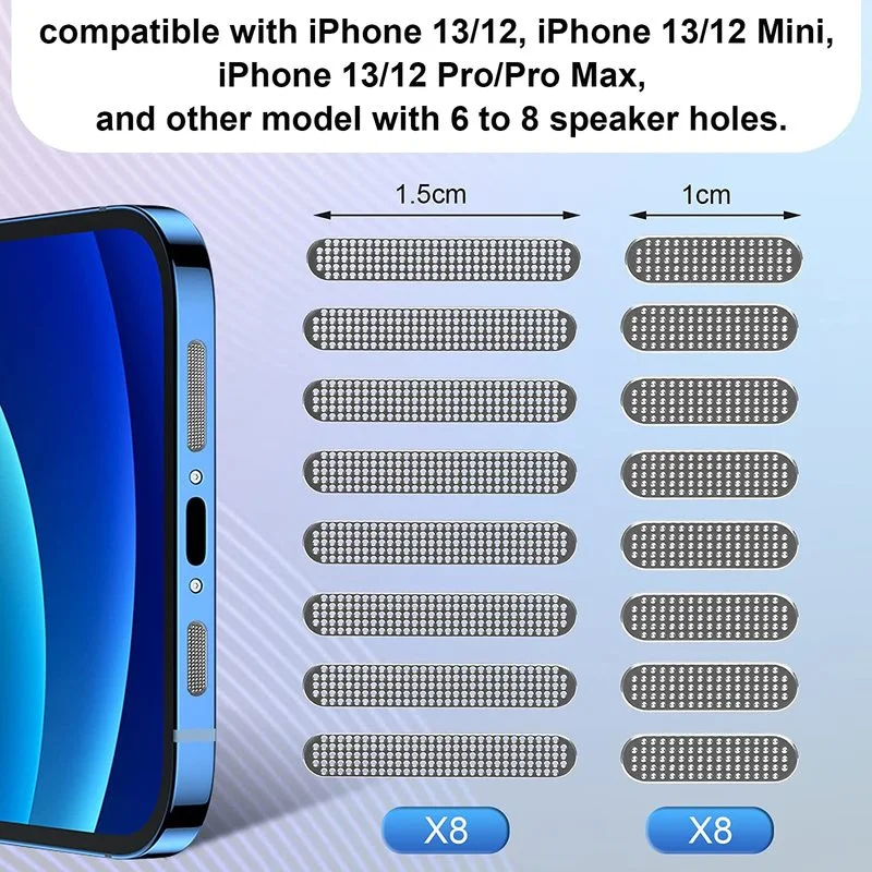 46PCS/set Mobile Phone Speaker Metal Dust Mesh Sticker for iPhone 12 13 14 Pro Max XR XS 8 7 6 Plus Phone Port Protector