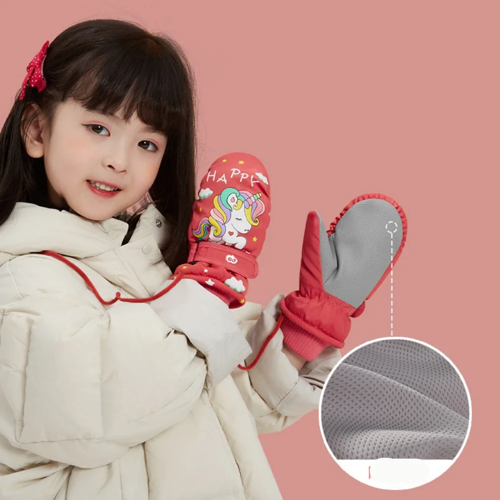 Guanti caldi antiscivolo per bambini Guanti sportivi da snowboard invernali resistenti all'usura resistenti all'acqua per bambini Giochi sulla neve Sci Ciclismo