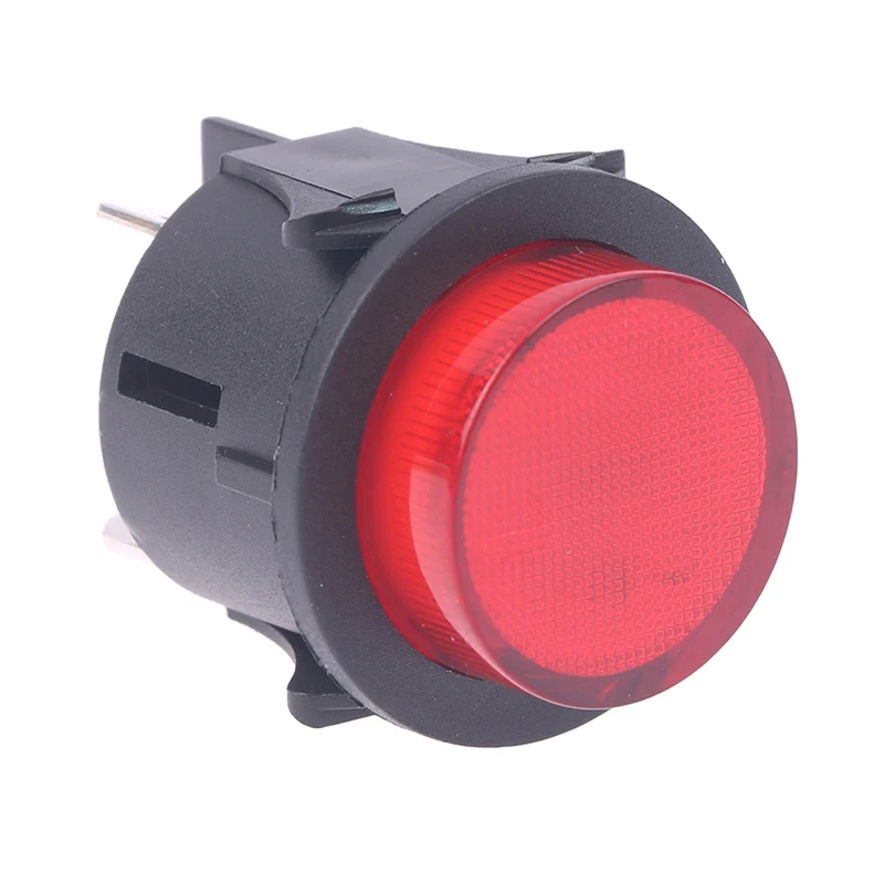 Red Push Button Switch With Light 4 Pins Touch Power 16A 250V Electrical Round Rocker 28*23.2mm PS18-16-2