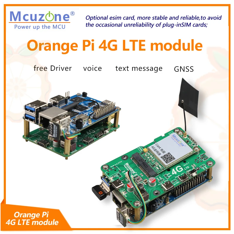 Laranja pi 4g Módulo Lte Cat4 Me909s821ap v2 Eg25-g Fibocom Qualcomm Gnss Esim Driver Livre Ubuntu Debian Raspberrypi