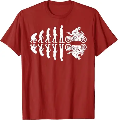 Lustiges T-Shirt mit Motiv „Menschliche Evolution zum Motorradfahrer“, Y2k-Motorrad-Evolution-Design, lustiges Motorrad-T-Shirt für Herren – Detail 7