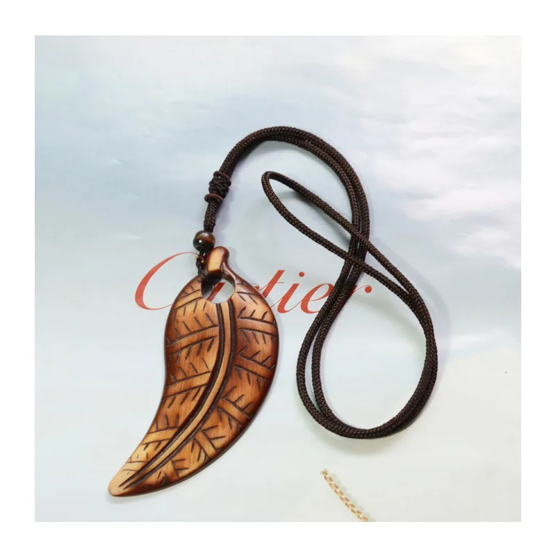 Vintage Bohemian Ethnic Long Wooden Elephant Sweater Chain Necklace for Women Literature Accessories Pendant Necklace Jewelry