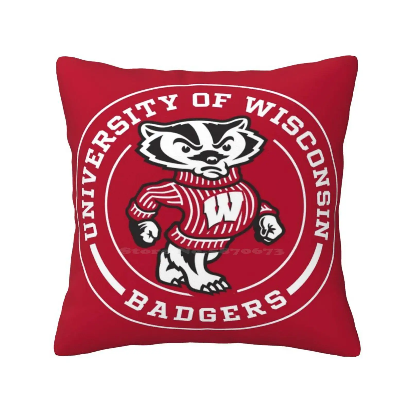 Uw-Madison Circle Pillowslip Pillowcase Badgers University Of Wisconsin Madison College