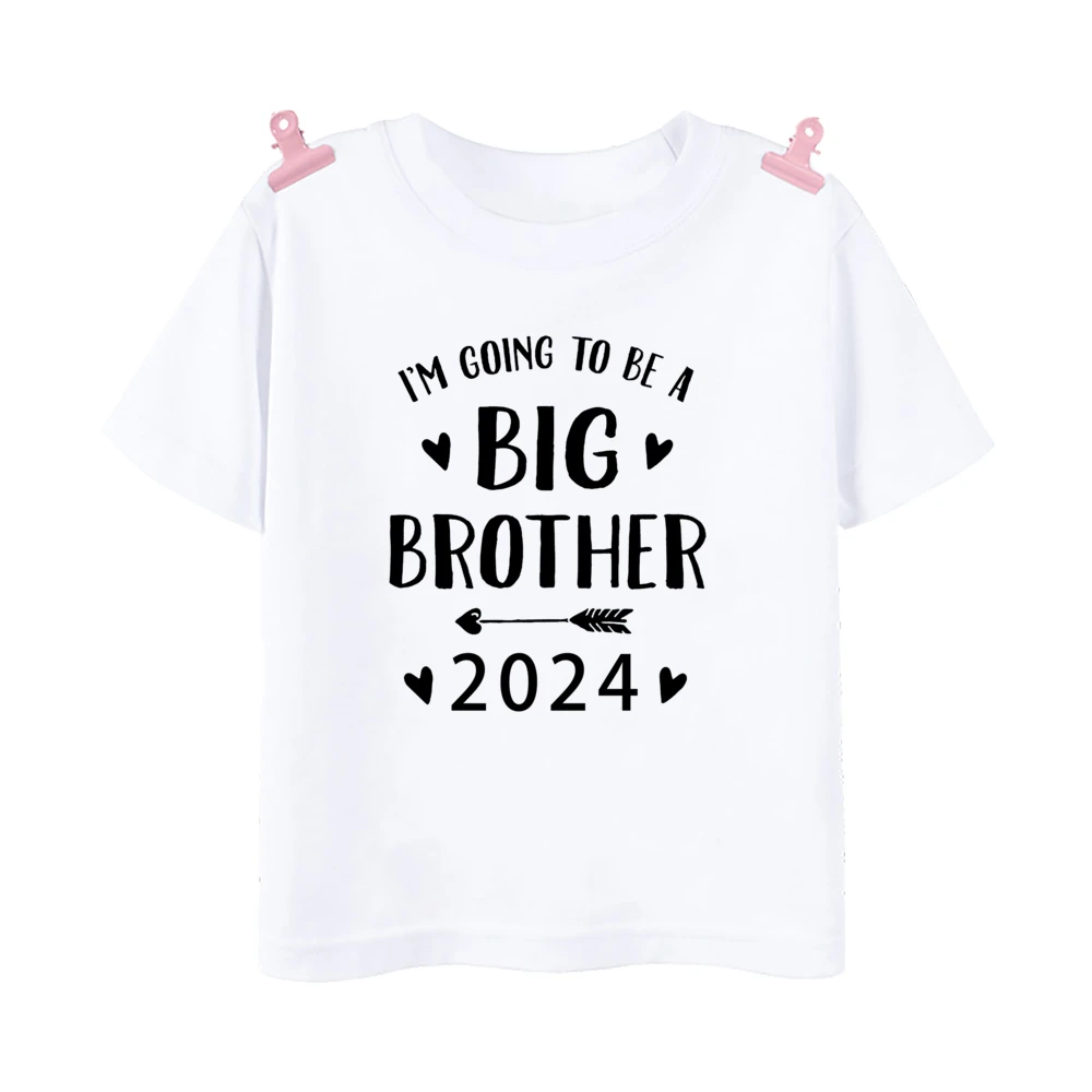 I\'m Being Promoted To Big Sister/Brother 2024 Baby Announcement T Shirt Kids T-Shirt Children Tops Toddler Tshirt Summer Clothes