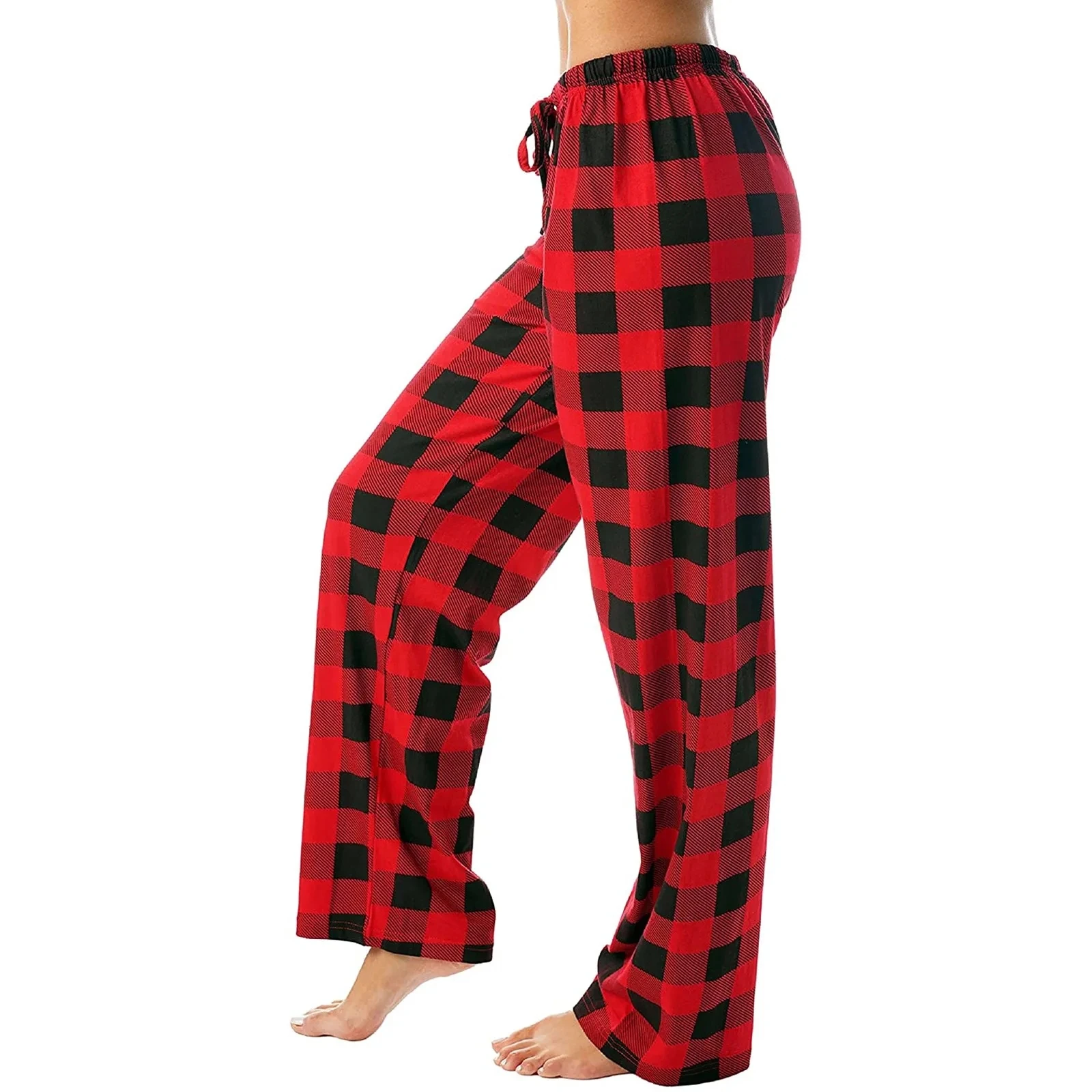 Women Plaid Cotton Loose Ladies Pajama Pants Pyjama Trousers Men Sleep Bottoms Lounge Wear Sleep Lounge Pants Bottoms Stretch