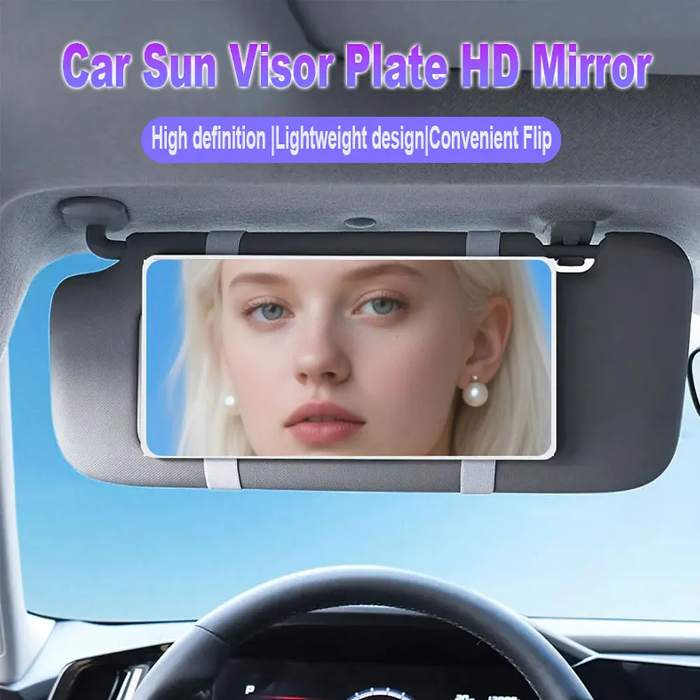 Sommer-Make-up-Autospiegel, Sonnenblende, großer Bildschirm, tragbarer Make-up-Spiegel, HD-Kosmetikspiegel für LKW, SUV, Innenrückspiegel