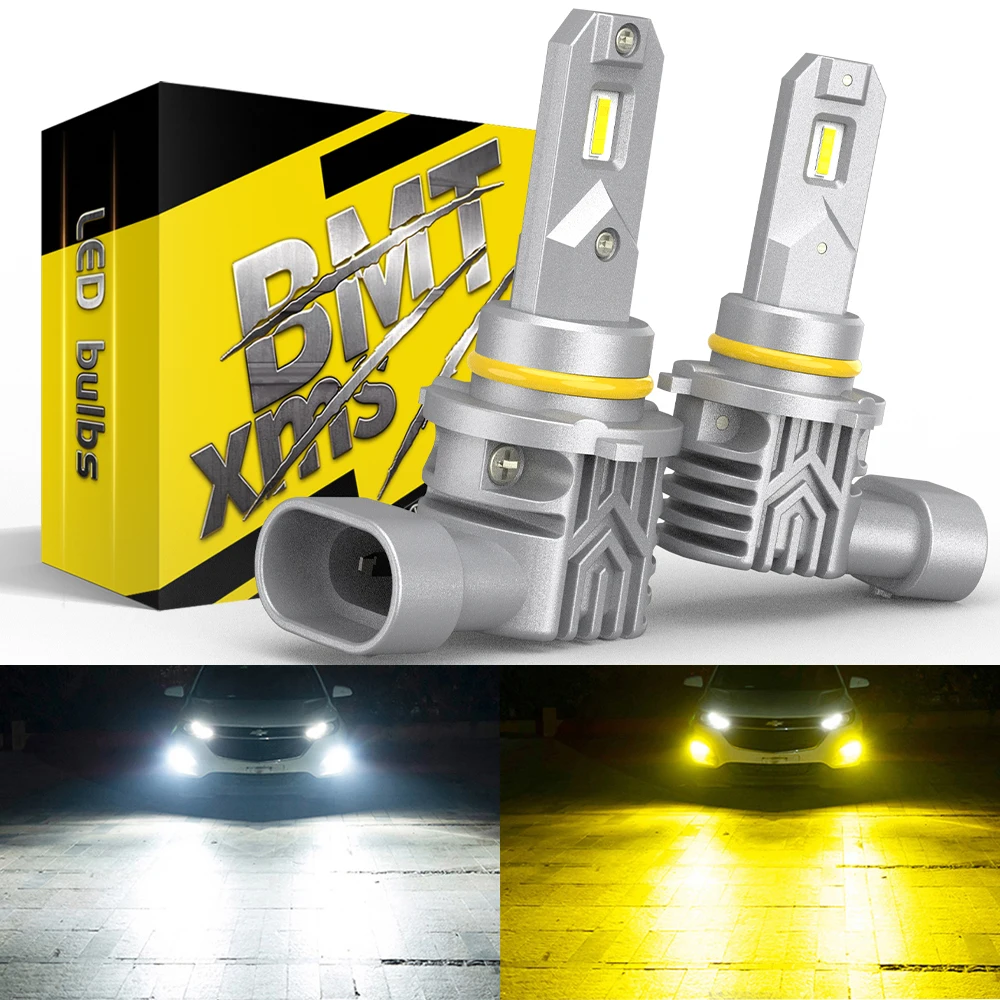 BMTxms 2Pcs Canbus 9005 HB3 9006 HB4 H8 H11 H9 H16 JP 9145 H10 LED Dual Color Diode DRL Fog Lights For Ford Jeep BMW Toyota Mini