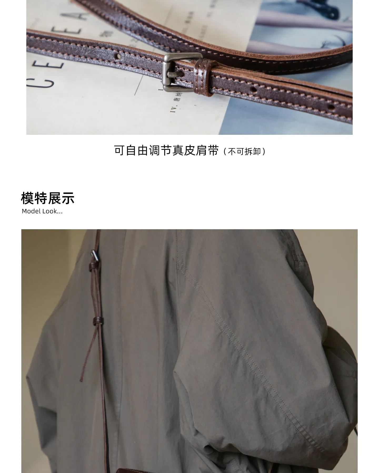 PNDME Vintage handgefertigte, pflanzlich gegerbte Rindsleder-Umhängetasche für Damen, luxuriöse Echtleder-Schultertasche für den Alltag und das Wochenende. – Detail 6