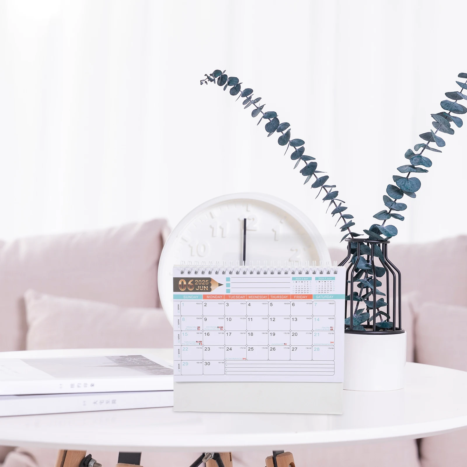

2025 Monthly Desktop Calendar Freestanding Standing Spiral Desk Flip Calendar Tabletop Planning Decor Inspirational Desk Decor