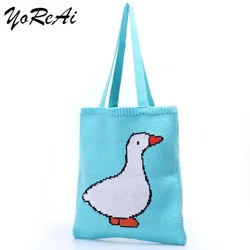 YoReAi Women Bags Knitting Shoulder Bag Reusable Shopping Pack Casual Tote Female Handbag for A Certain Number of Dropshipping