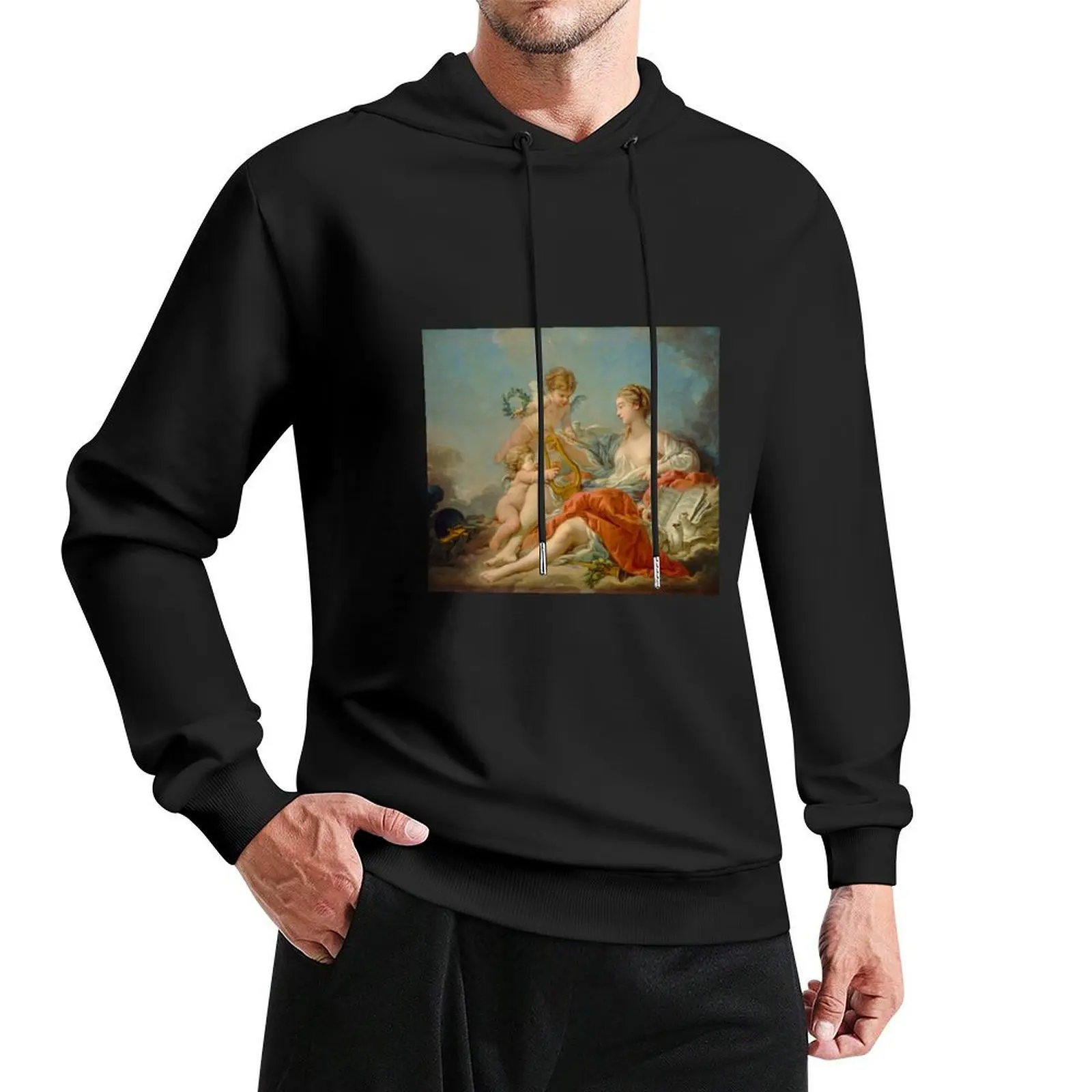 

Francois Boucher allegory of music Pullover Hoodie autumn men's sweat-shirt set korean style clothes fashion men tracksuit