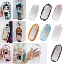 16x7cm PVC Clear Doll Storage Bag portachiavi Bag Organizer Box peluche Dolls Outing Bag Dust Cover Storage Pouch accessori per bambole